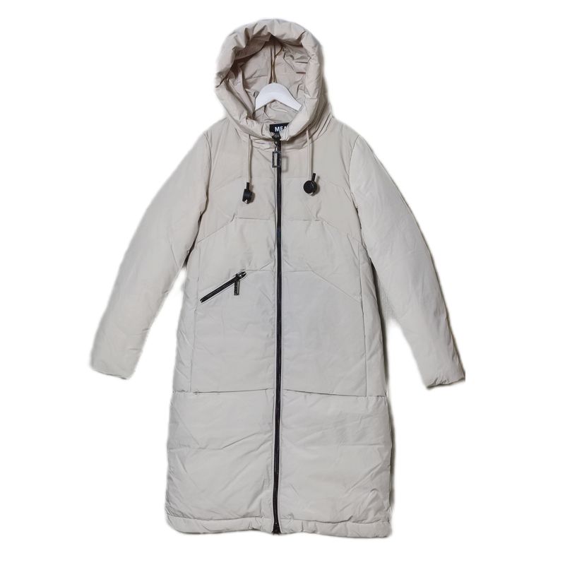 Factory Sample Clothes Hooded down Cotton Cotton-Padded Clothes for Women Mid Length Long Length Overknee Thickened Cold Protective Clothing Winter