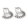 Men's Luxury Crystal Inlaid Gold and Silver Chain Cufflinks