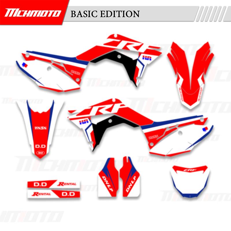 MCHMFG Graphics Decals Stickers Kits For Honda 2018- CRF250R 2017 2018 CRF450R Number Name Background