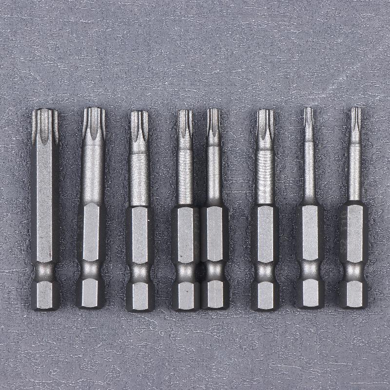 8-teiliges Torx-Schraubendreher-Bit-Set 1/4 Zoll Sechskantaufnahme Magnetische Stern-Bits T8-T40 Für Bohrer Schraubenschlüssel 50mm 100mm 150mm