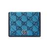GG Marmont Multicolor Silver Logo Monogram Pattern Quilted Canvas And Leather Double Fold Flap Card Holder Canvas Bag Wallet 466492-2UZFN-4166