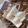 Tie-dye Wind Seamless Thin Underwear Women's Big Breasts Show Small and Thin New Breathable Anti-sagging Breast Bra