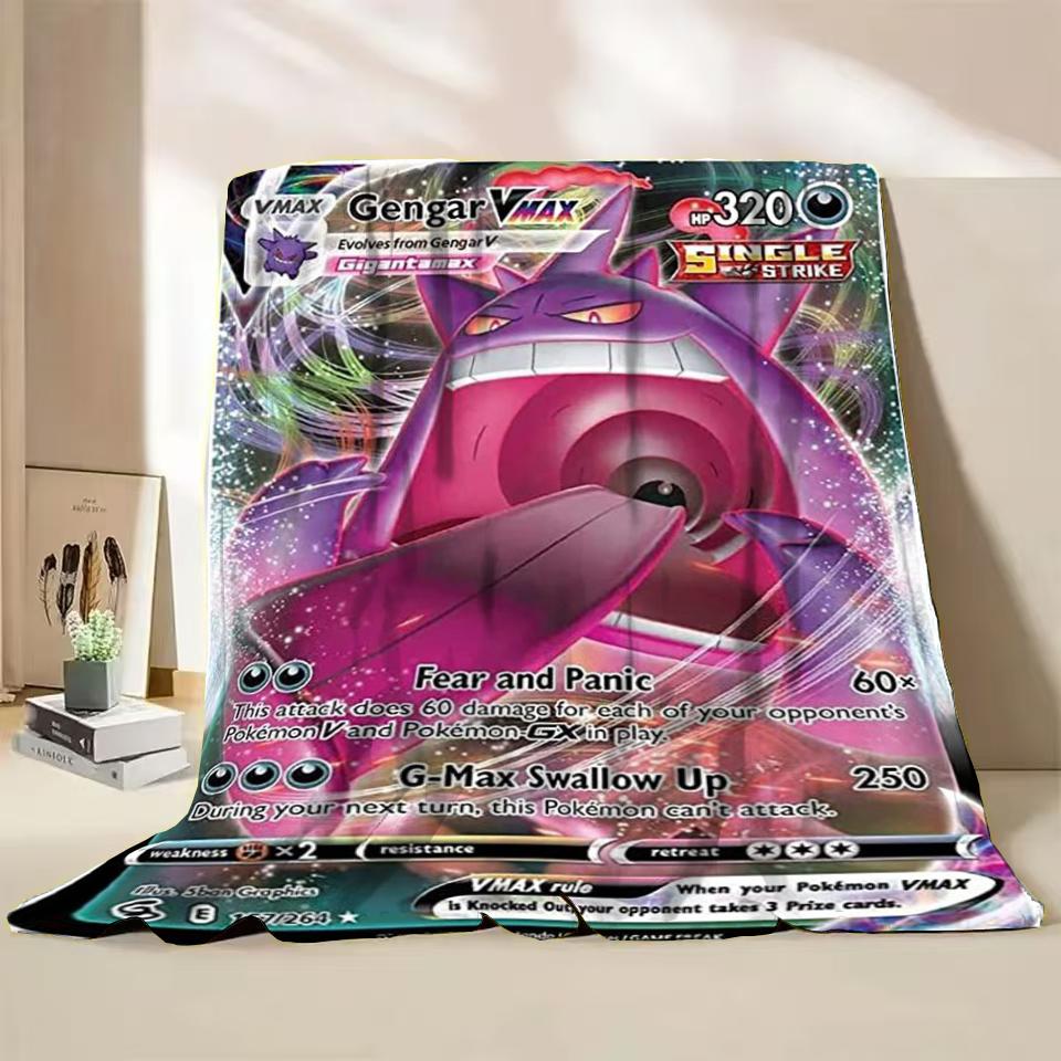Pokémon Kaart Karakter Cartoon Flanellen Plaid Deken voor Slaapkamer Bed Bank Lunchpauze Picknick Reisdekens Kinderen Zachte Cadeaus