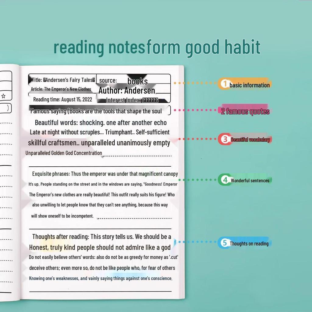 Elementary Reading Notebook: Inspiring Quotes & Excerpts for Students