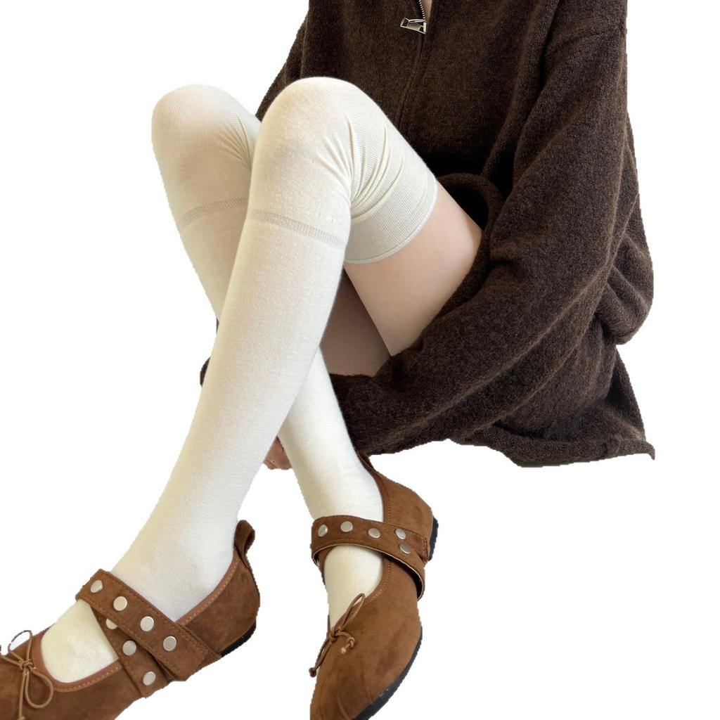 Solid Color Women Stockings Autumn Winter Wool Over The Knee Socks Women Thigh High Socks Japanese Knee High Socks Stockings New