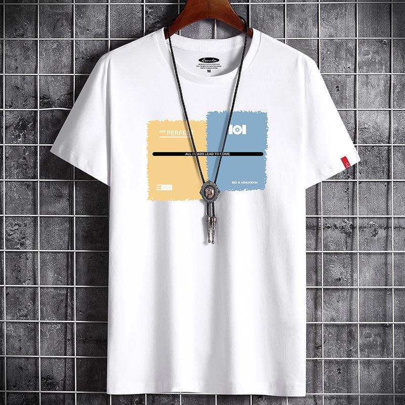 T-shirt Estiva da Uomo Kuaishou con Girocollo e Maniche Corte - Maglietta Casual Trendy per Lui e per Lei