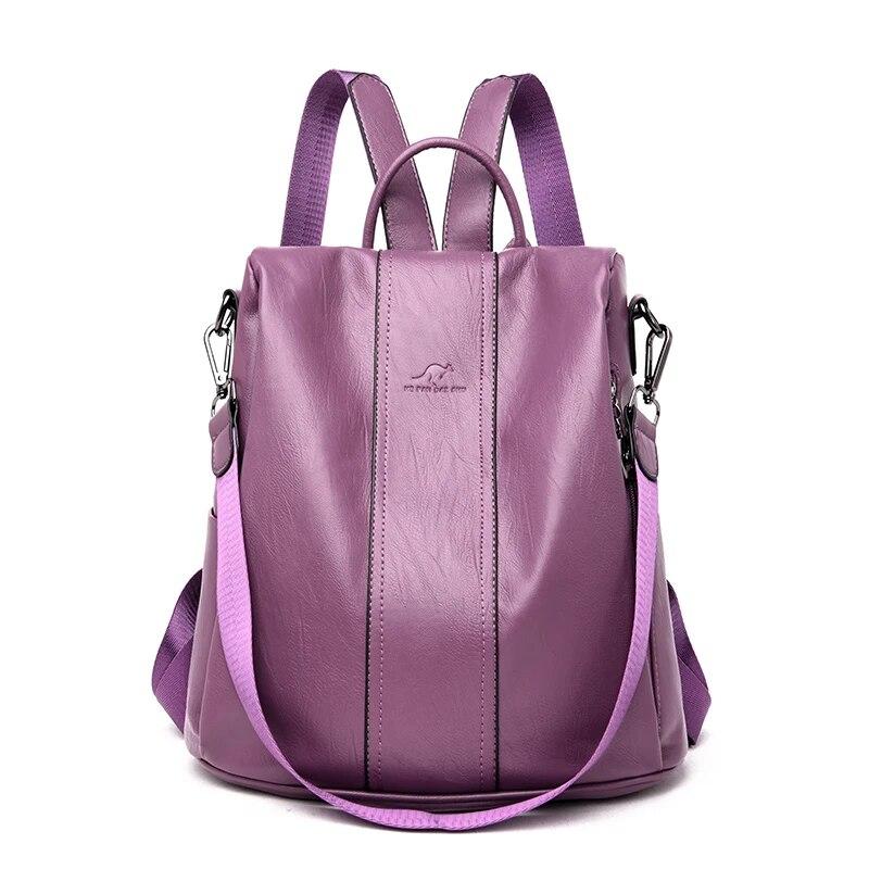 2024 neue Mode Anti Diebstahl Leder Tasche frauen Retro Schulter Tasche Große Kapazität Reise Rucksack