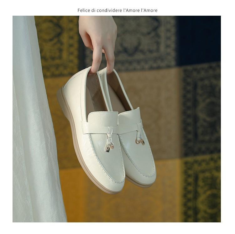 Sheepskin Version~ 2025 New Retro Versatile One-pedal Round Head Lock Not Tired Feet Lazy Casual Small Leather Shoes Women