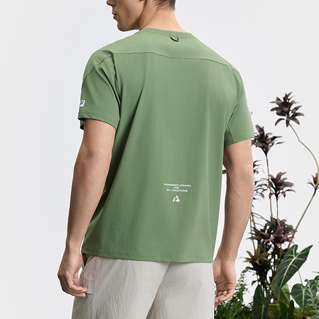 FILA Athletics Fresh Elegant Skin-Friendly Minimalist Trendy Casual Commuter Versatile Pocket Round Neck Short Sleeve T-Shirt Men Tops A11M527121F-GN