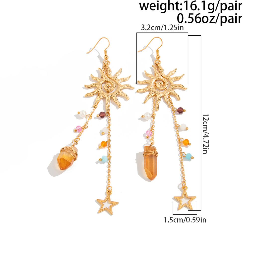 Boho Ozean Stil Quallen Seestern Jakobsmuschel Quaste Ohrringe Urlaub Silber Gold Farbe Imitationsperlen Kristall Lange Ohrringe Sommer Strand Schmuck Y2K