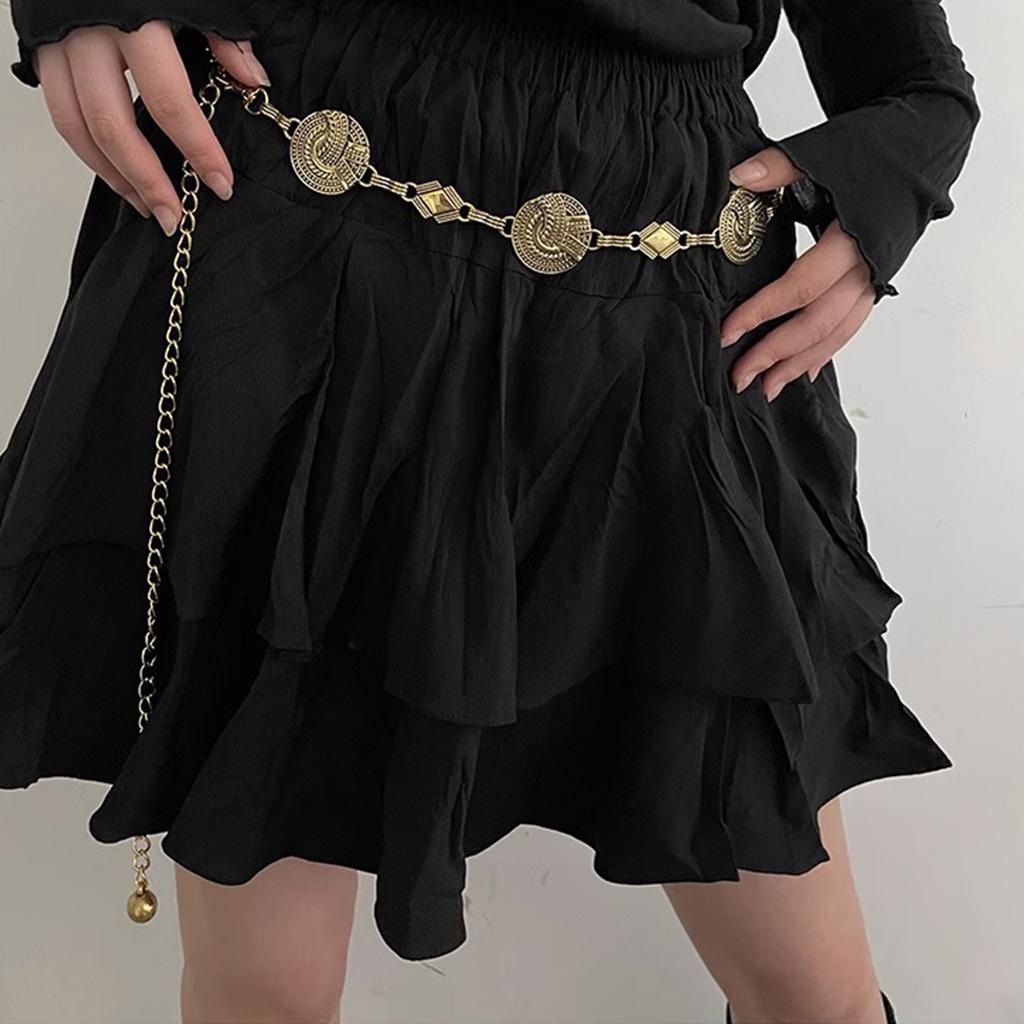 Stylish Metal Waist Belt for Women Adjustable Length Fashionable Accessory for Dresses and Pants