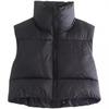 Damen Baumwoll-Steppweste mit Reißverschluss Stehkragen Streetwear Leichtgewichtige Outdoor-Camping-Weste 11 Farben