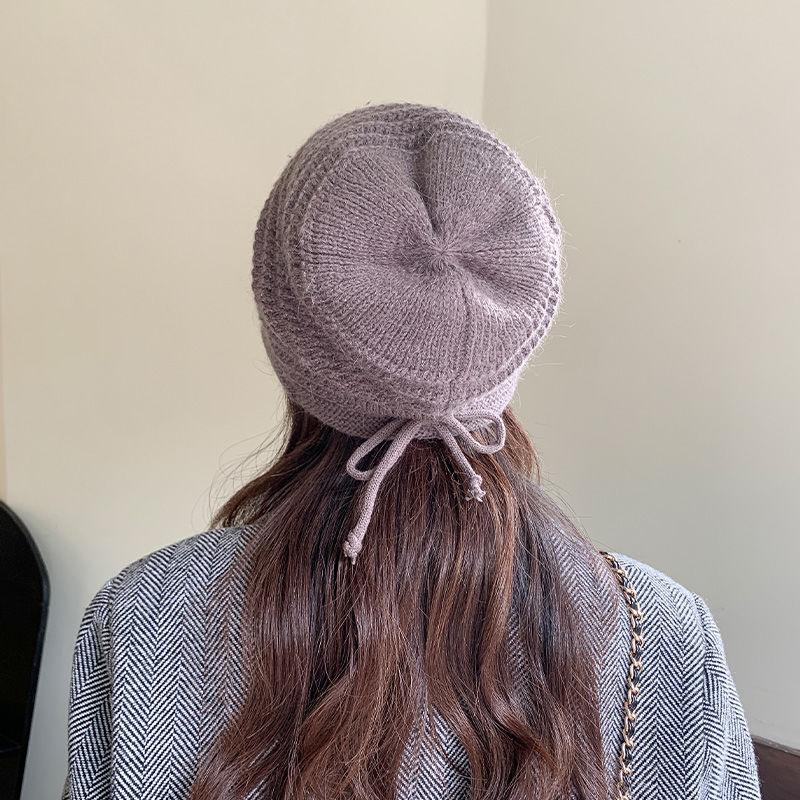 Knitted Hat Women's Winter Wool Hat Autumn and Winter Versatile Winter Warm Knitted Hat Women