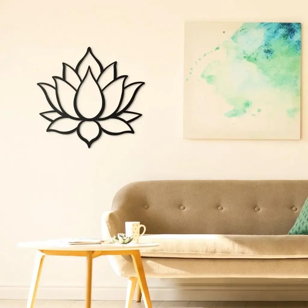Lotus Flower Metal Wall Art – Mandala Design for Outdoor Decor, Elegant Metal Wall Accent for Stylish Home & Garden