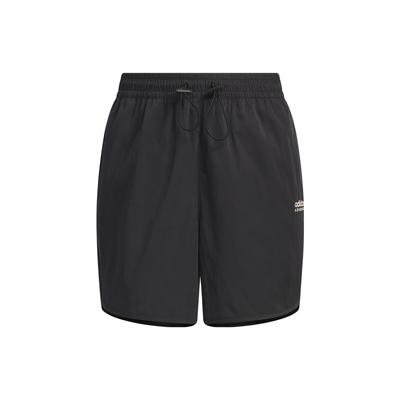 Originals Trefoil Embroidered Logo Solid Color Shorts With Elastic Waist And Relaxed Fit Women Bottoms Black IK8604