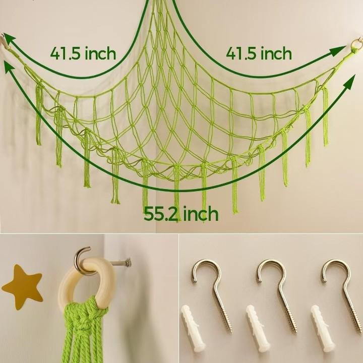 Large Plush Toy Hammock Net for Stuffed Animal Storage In Children's Bedrooms