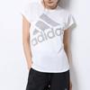 adidas T Shirts Women's White Crew Neck Moderate Cinched Waist EB4501