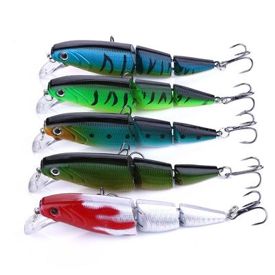 HENGJIA 1 stuks 3 secties Hard Gewricht Minnow Visserij Aas Haken Zinkende Minnow Lokaas
