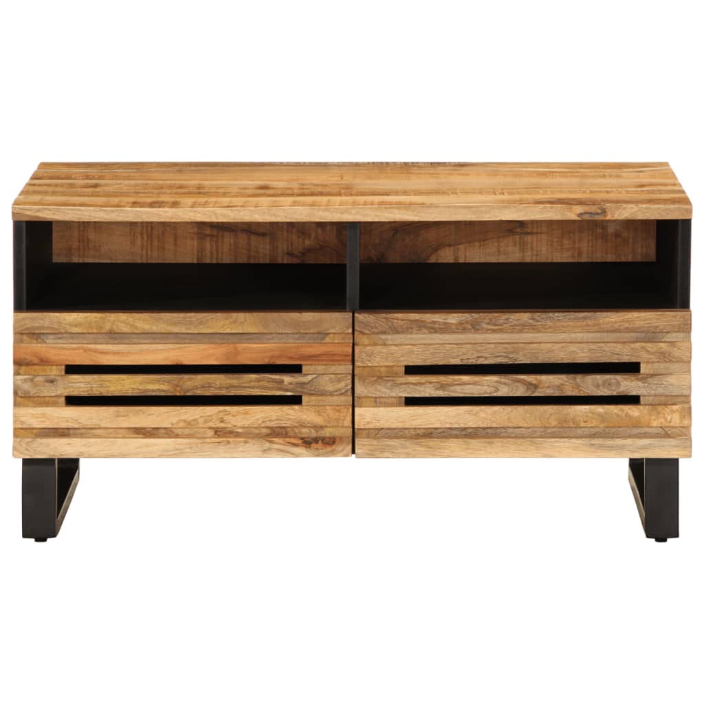  Coffee Table, 80x55x40 Cm, Rough Solid Mango Wood