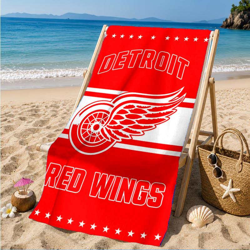 Detroit Red Wings Wappen Strandtuch, Super Weiche Mikrofaser, Perfektes Geschenk für Sie/Ihn, Geburtstag, für Pool, Strand, Reisen, Dekoration Strandparty