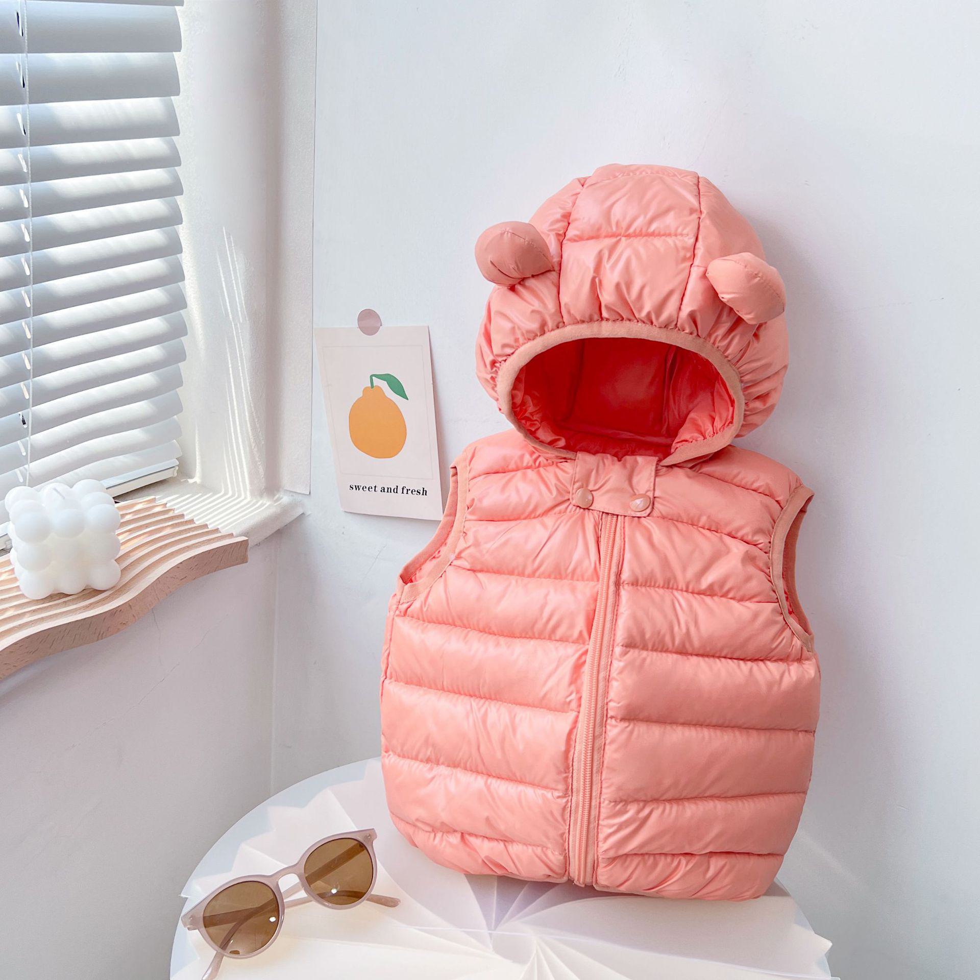 

Дитяча стильна куртка: Бавовняний пуховий жилет для дівчаток на осінь і зиму, повсякденний легкий жилет для хлопчиків. 130 cm