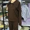 Lässiges Swear Set für Damen für Frühling/Herbst, Reißverschluss Langarm-Sweatshirt und Weitbeinige Hose 2-teiliges Set