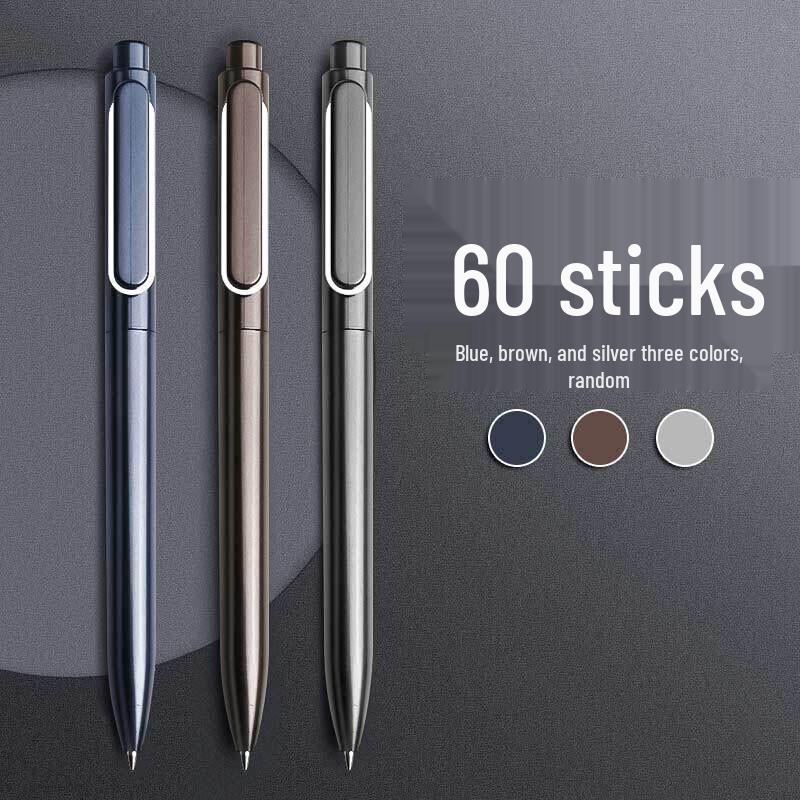 Deli A12 Push-Button Black Gel Pen, 0.5mm (60-Pack)