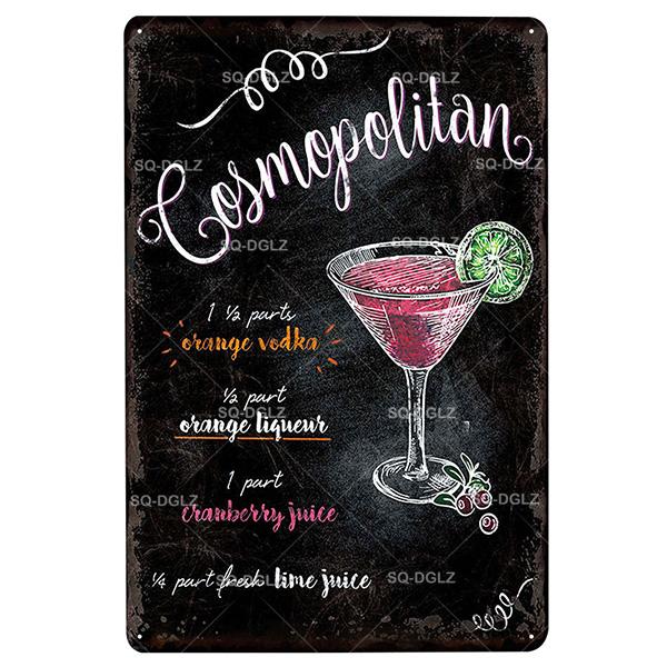 [SQ-DGLZ] Mojito Metal Sign Vintage Metal Plaque Plates Decor For Pub Bar Home Wall Decor Tin Signs Cocktail Poster Gift