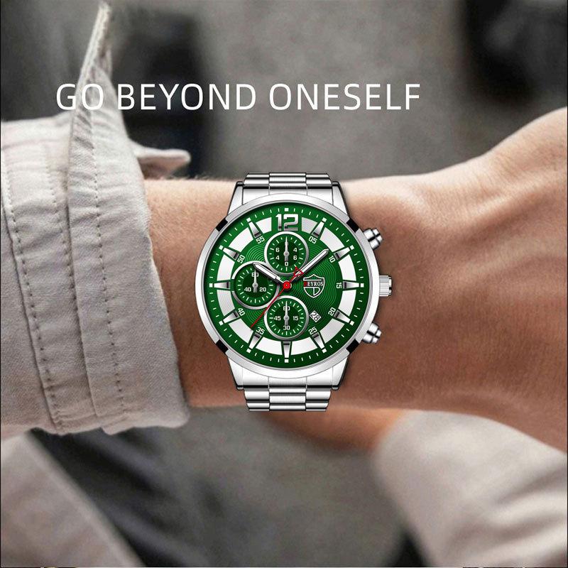 Watch Four-Piece Men'S Accessories Watch Necklace Bracelet Cross Necklace Men'S Quartz Watch