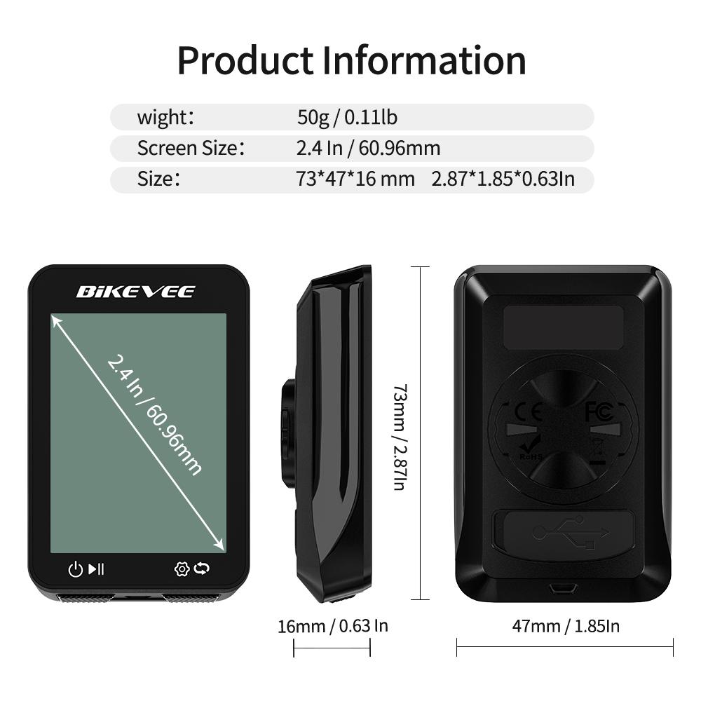 Ciclocomputador GPS Inalámbrico Digital para Ciclismo Inteligente Multifuncional Velocímetro Odómetro para Bicicleta Computador para Ciclismo al Aire Libre
