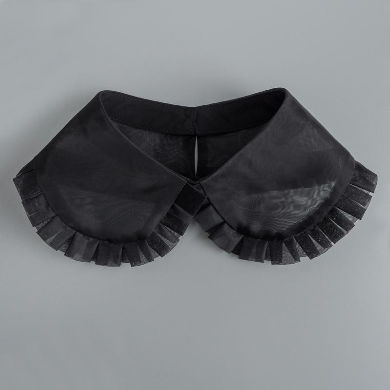 Lace Fake Collar Shirt Women White Black Lapel False Collars Woman Beading Removable Detachable Collar Neckline Faux Col