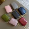 Einfarbige Geldbörse aus echtem Leder Weiche Mini-Clutch-Tasche Modische Münzbörse aus Rindsleder Männlich/Weiblich