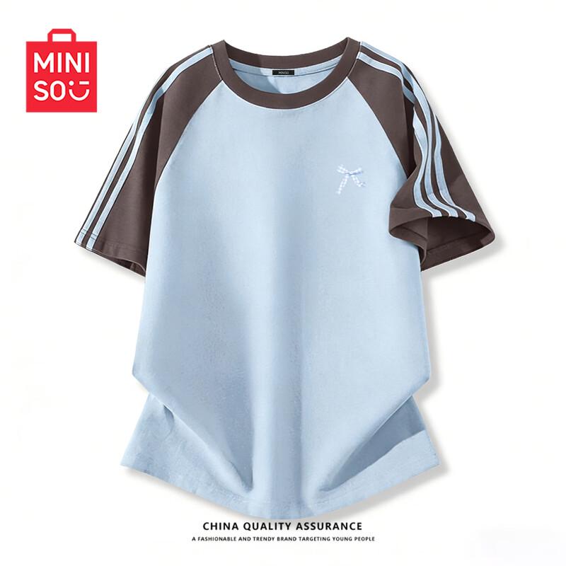 

MINISO Women s Loose Cotton T-Shirt with Butterfly Badge M