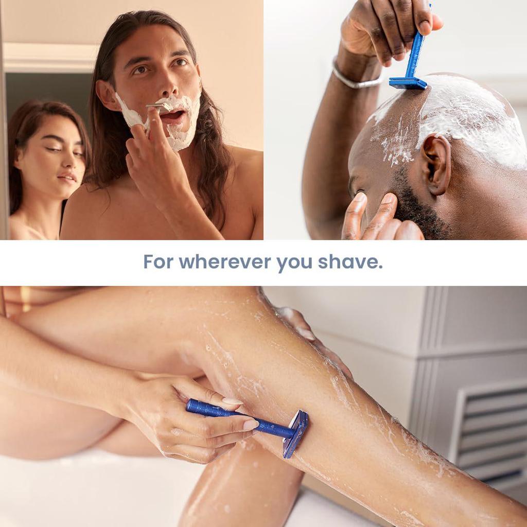 Stainless Steel Safety Razor with 5 Blades, 30° Shaving Angle