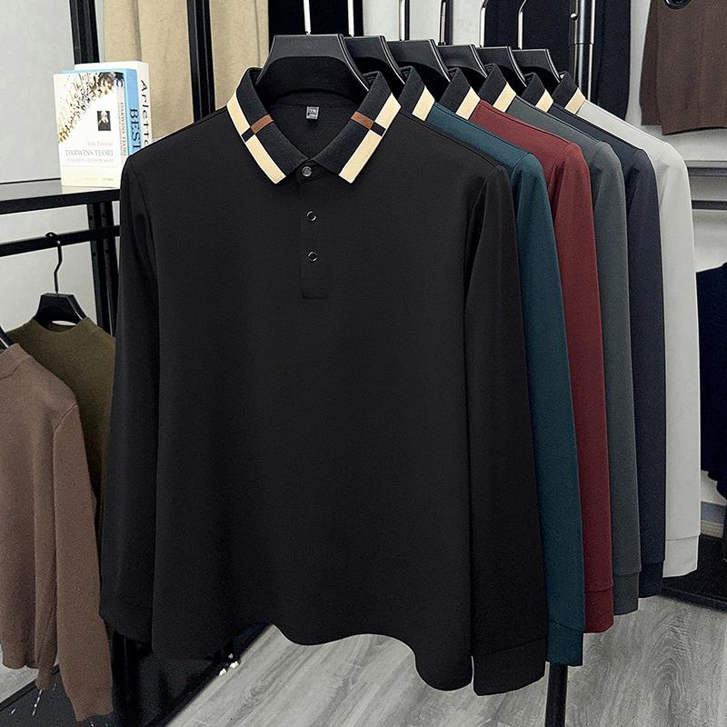 Spring And Autumn Polo Shirt Long Sleeve Men'S T-Shirt Collar Spring And Autumn 2025 New Top