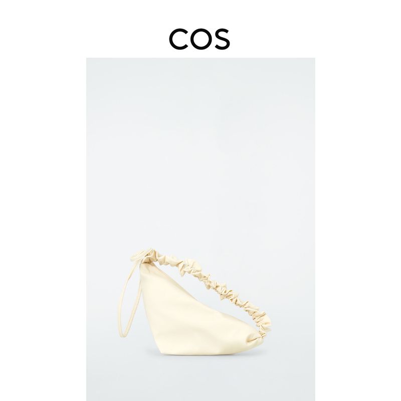 

Cos Women Zipper Triangle Ruffled Shoulder Bag Beige New 1232047002 Beige