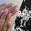 1 Bag Shimmering Crystal Nail Arts Rhinestones White Pearls Half Round Mixed Size Beige Flatback Pearls DIY Manicure Accessories