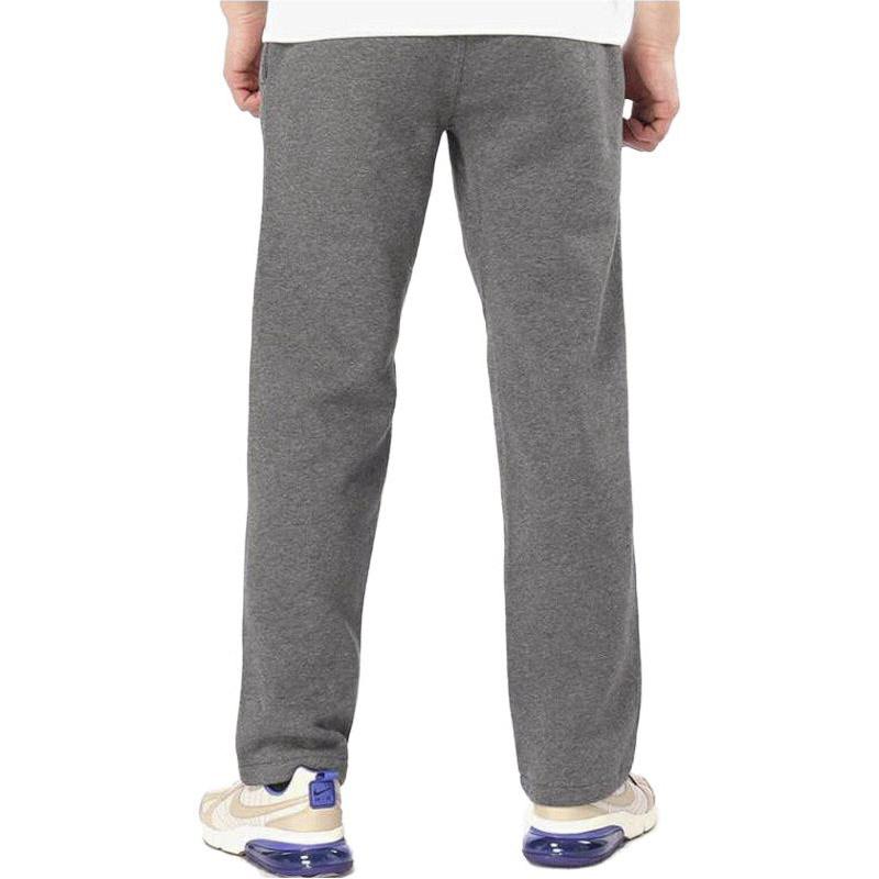 Nike Solid Color Logo Print Fleece Straight Leg Knit Sports Pants Men bottoms Dark-Gray 623455-071