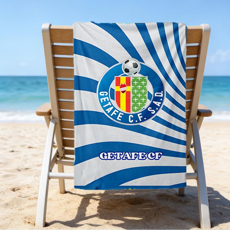 Getafe Football Crest Beach Towel - Soft, Absorbent Microfiber, Lightweight, Ideal for The Beach, Parties, Travel, Camping Fan Gifts