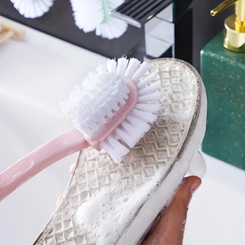Household Plastic Five Sided Shoe Brush 1/2Pcs Double Sided Ring Type Gap Cleaner Multifunctional Bathroom Cleaning Brush