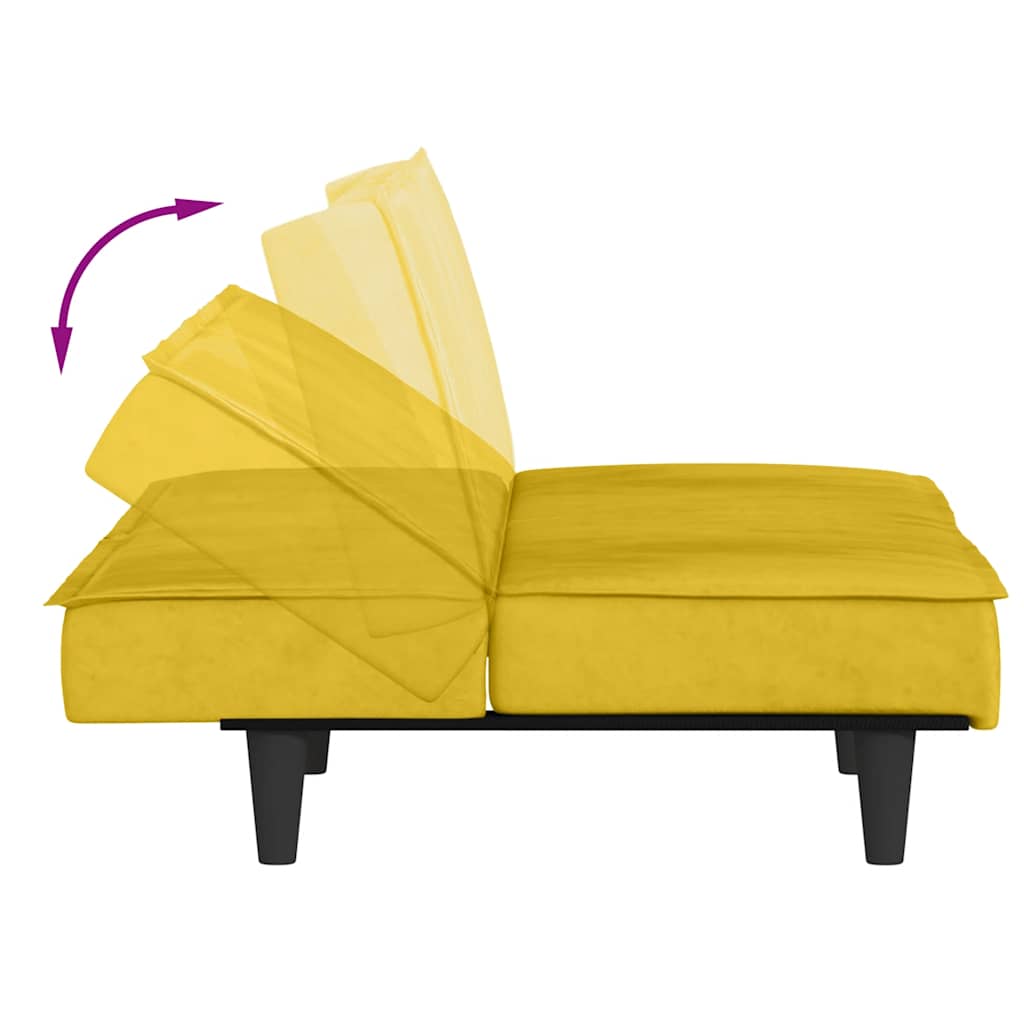 Yellow Velvet Sofa Bed