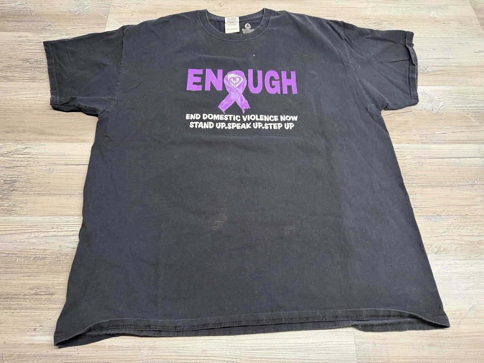 Domestic Violence Awareness T-Shirt Men s XL Black End Domestic Violence Now 2XL