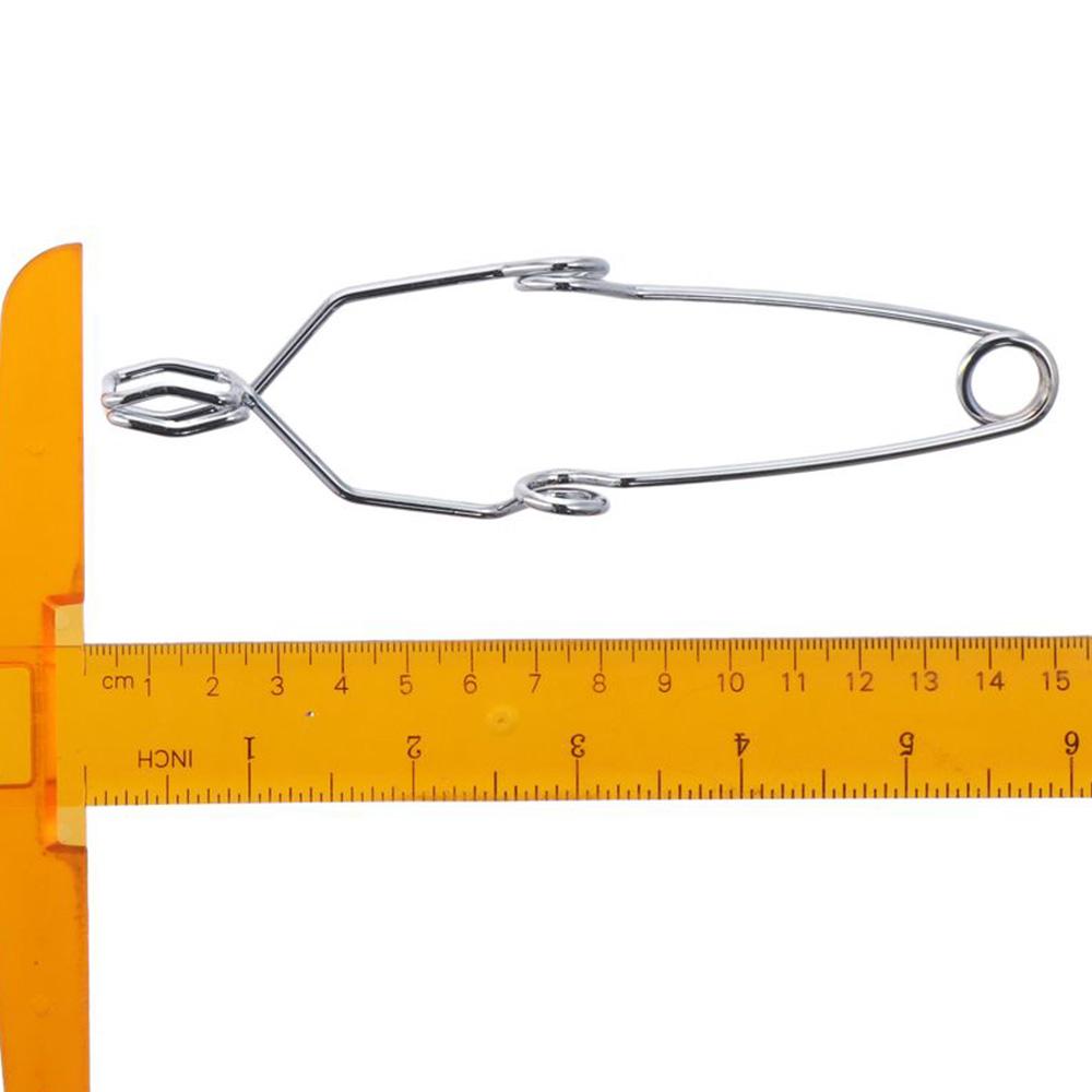 Clește Argintiu Laboratoare 14,5 cm Lungime cu Prinderi pentru Degete Durabil Clește pentru Tuburi de Test Experiment de Laborator