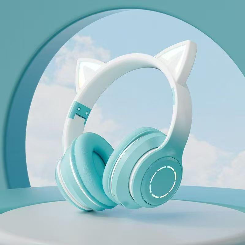 Gradient Luminous Cat Ear Bluetooth Gaming Headset