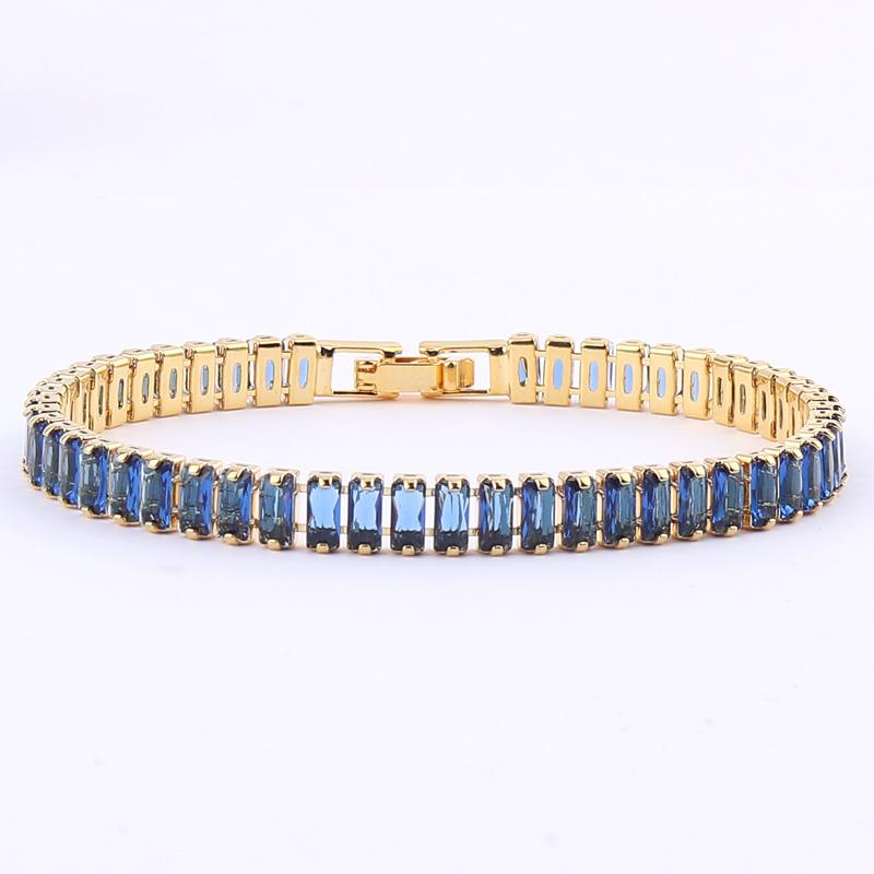 Women's Gold Colorful Choker Necklace Shiny Rainbow Crystal Zircon Tennis Chain Statement Jewelry Dropshipping