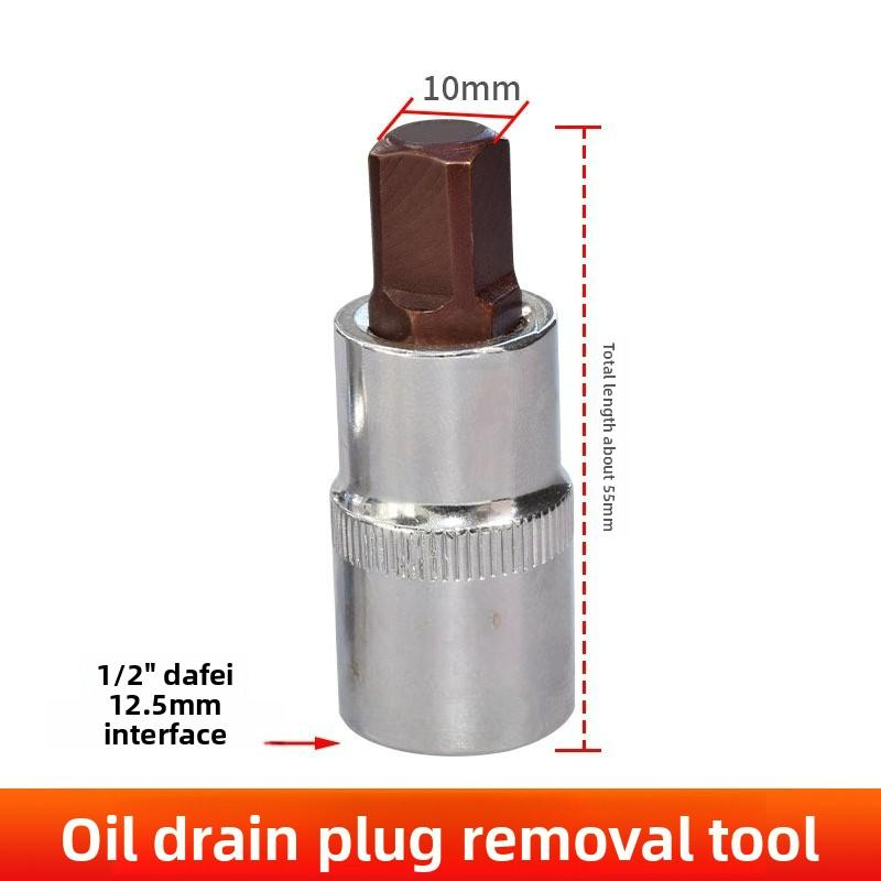 1pc Alloy Steel Oil Pan Drain Plug Tool - 8/10mm for Renault Peugeot L8T3 New Model (40/55/59mm Length)