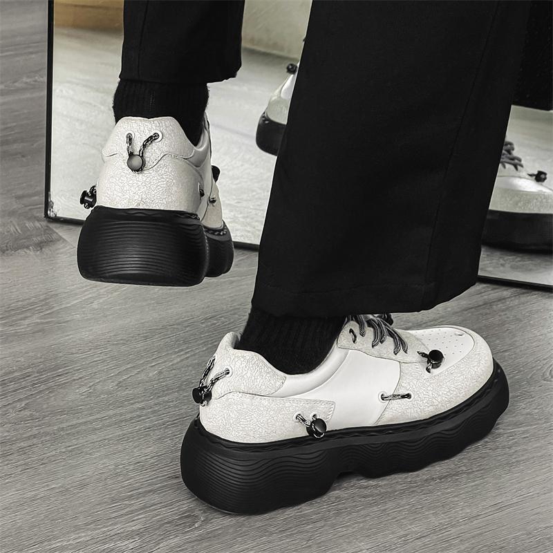 Fashion Thick Soled Casual Men's Shoes NEW Trendy and Versatile Styles Outdoor Street Walking White Handsome Youth Daily Shoes Hot