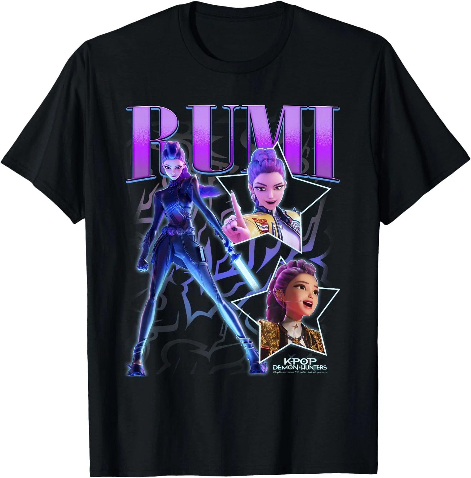 Kpop Demon Hunters Rumi Showcase Постер в стиле Y2K Футболка 2XL