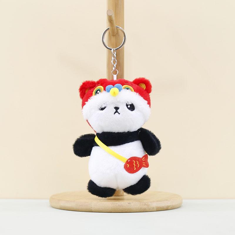 Charming Bee Panda Plush Keychain Adorable Panda Stuffed Toy Bag Pendant