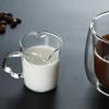 Thickened Glass Baby Feeding Cup with Scale Dual Spout Milk Mixing Cup for Formula & Coffee Transparent